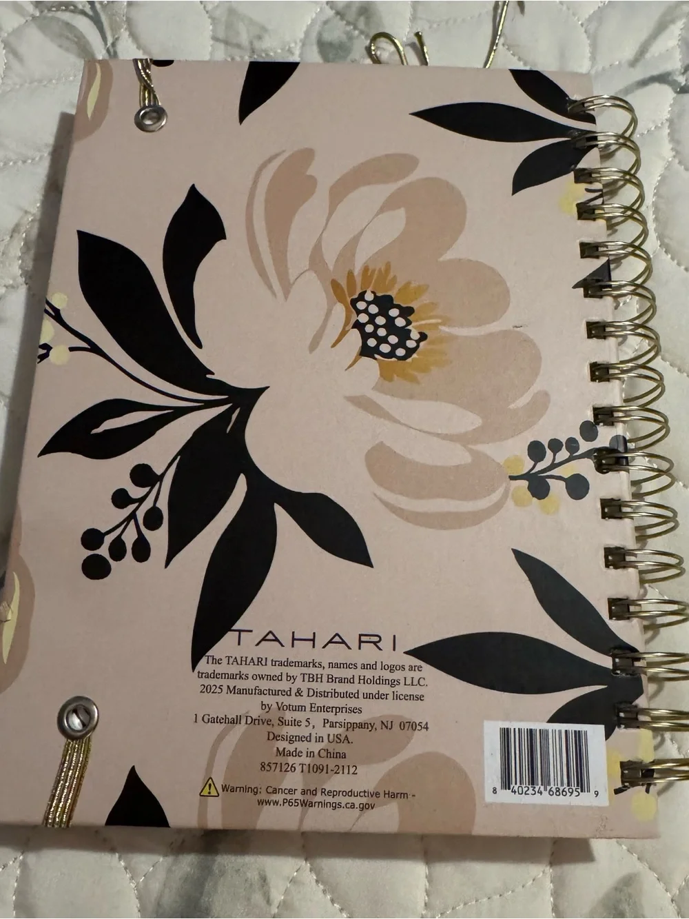 NWT Tahari Home Faith Hope Love Floral Spiral Journal Notebook Gift Set